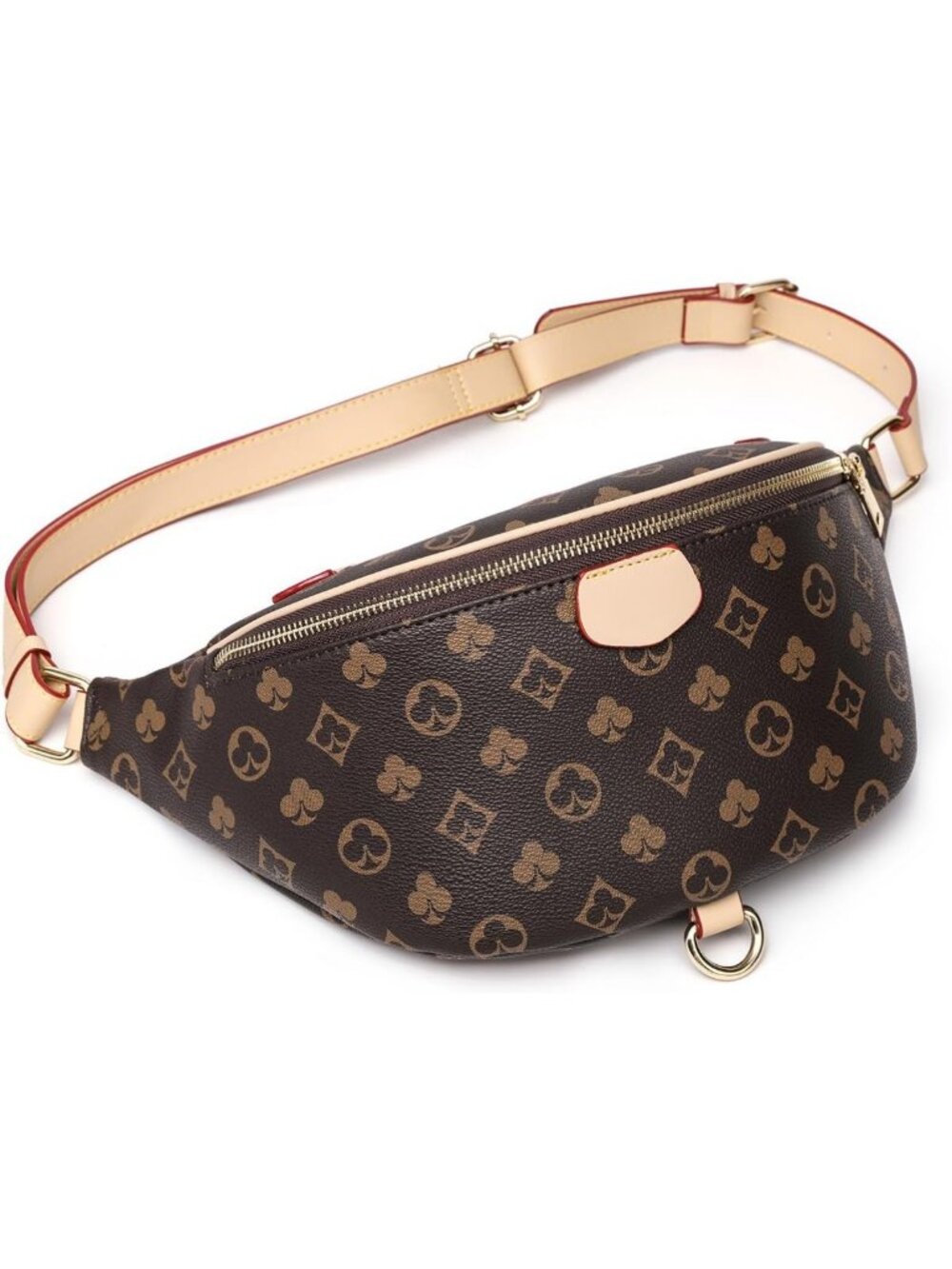 Vintage Monogram Fanny Pack | Convertible Crossbody Waist Bag for Travel & Daily